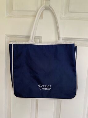 Oceania Cruises Navy Tote Bag with White Trim